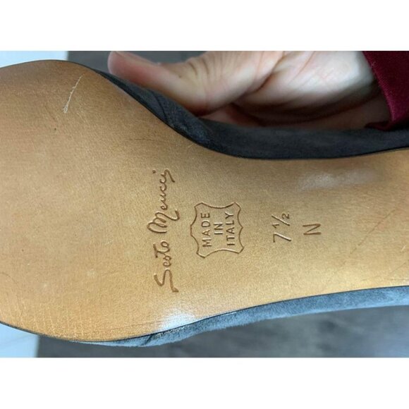 💰BOGO💰Vintage Sesto Meucci Italian Gray Suede Dress Shoes with Gold Strap Acro - Picture 4 of 4